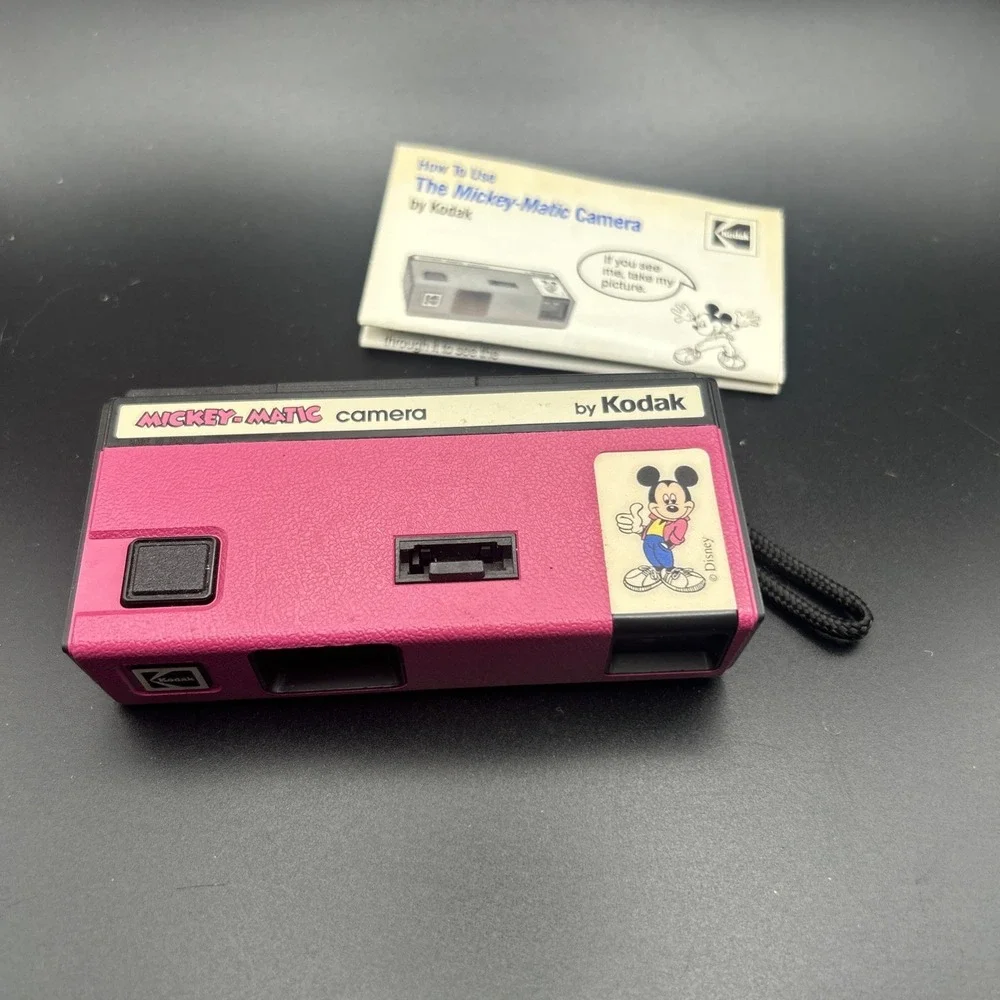 Vintage Mickey Mouse 1988 Kodak Disney Mickey Matic 110 Film Camera Pink